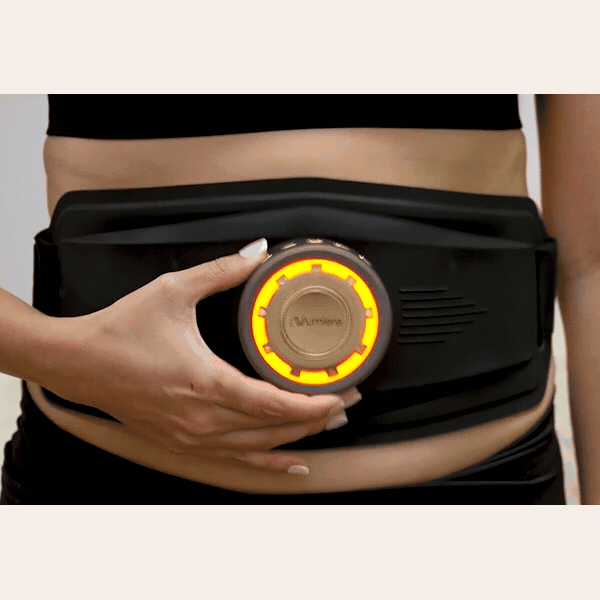 Loop from the Body Keeper X massage and EMS demonstration, showing the belt worn around the waist