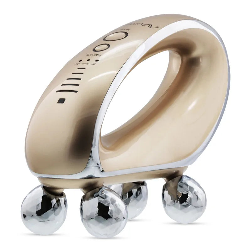 Gold Numiere Body device with handle, two controls and four treatment contacts